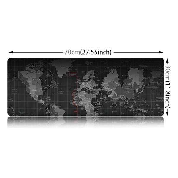 Antislip Wereldkaart patroon zachte soepele Rubber kleding oppervlak spel muismat toetsenbord Mat  Afmeting: 70 x 30 cm