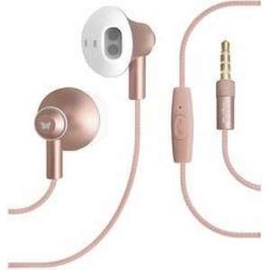 SBS Smart Ladies wired metal earphones pink color