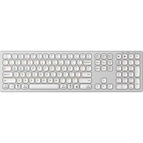 Maxxions® Draadloos Aluminium Toetsenbord met Numpad - V3 - Macbook laptop toetsenbord - Wit Zilver