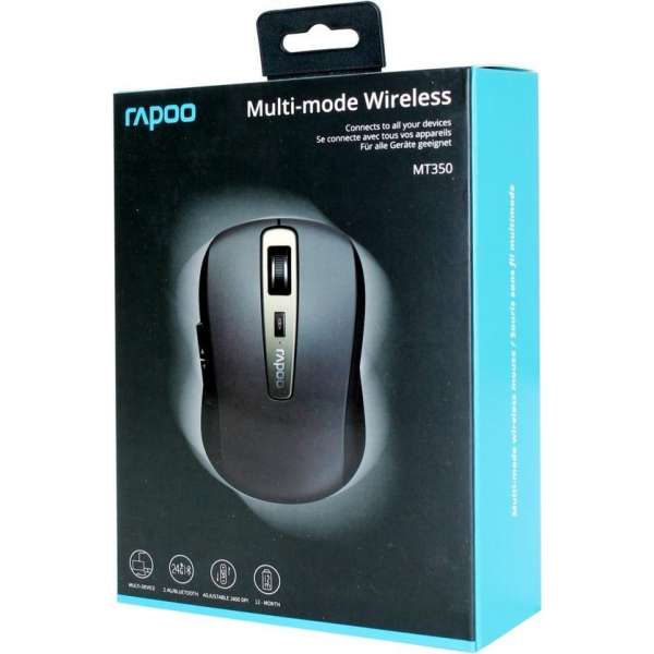 Rapoo MT350 - Draadloze Multi Mode Muis - 2,4 GHz en Bluetooth 1600DPI