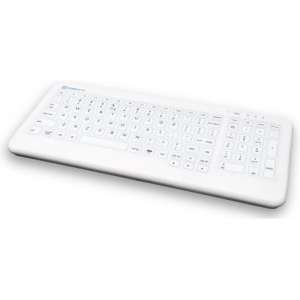 Purekeys compact hygiënisch medisch toetsenbord wit met VESA inserts