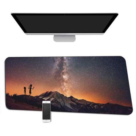 Muismat -- Rick and Morty - Lava Mountain -- 90x40Cm -- Full collor Gaming Mousepad