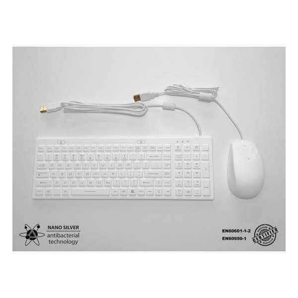 Medisch toetsenbord en muis set voor o.a. tandartsen, klinieken etc. (IP68 gecertificeerd)