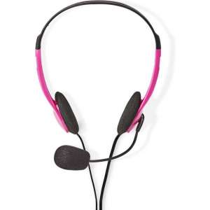 Nedis - Nedis CHST100PK Pc-headset On-ear 2x 3,5 Mm Connectoren 2,0 M Roze
