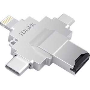 Lightning iDISKK® PRO 4 in 1 Micro-SD iPhone/iPad Memory