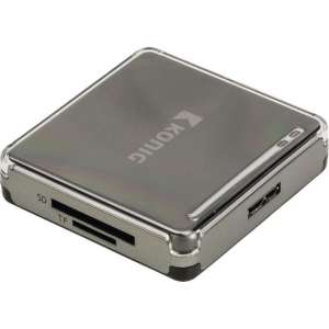 König CSU3ACR100BL USB 3.0 Zwart, Zilver geheugenkaartlezer