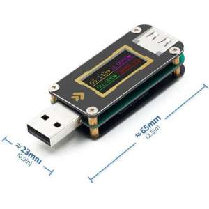 FNB28 USB Voltmeter, Capaciteit en Spanning meter - OLED Kleuren display