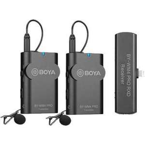 Boya 2.4 GHz Duo Lavalier Microfoon Draadloos BY-WM4 Pro-K4 voor iOS