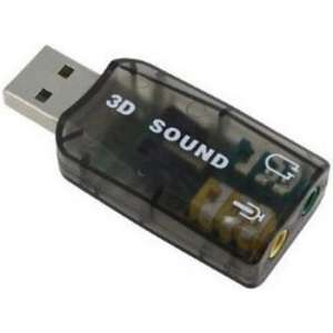 Externe USB (3D) Geluidskaart Adapter / Sound Card / Audio Kaart Dongle (Grey)