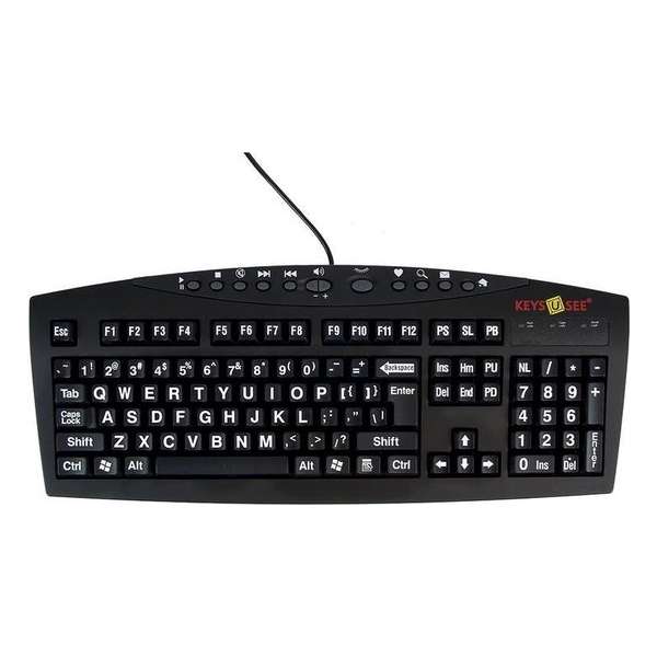 Keys-U-See grootletter toetsenbord - QUERTY - Zwart