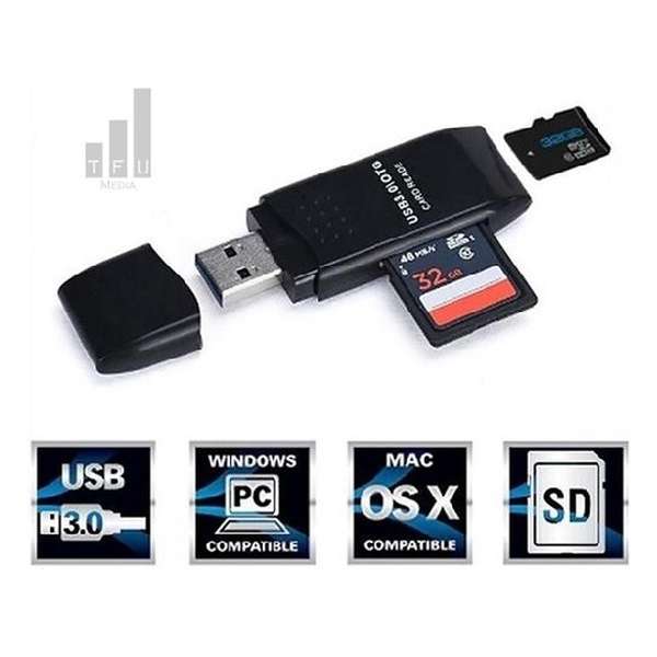 Kaartlezer-Adapter-MINI 5 Gbps -Super- snel- USB 3.0 Micro SD/SDXC TF Kaartlezer-Adapter-MINI 5 Gbps -Super- snel- USB 3.0 Micro SD/SDXC TF