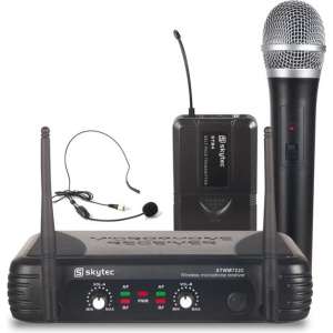 Skytec STWM722C 2-kanaals UHF Draadloos Microfoonsysteem