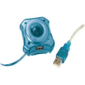 S-Impuls USB hub met 4 poorten - USB2.0 - busgevoed / blauw - 0,50 meter