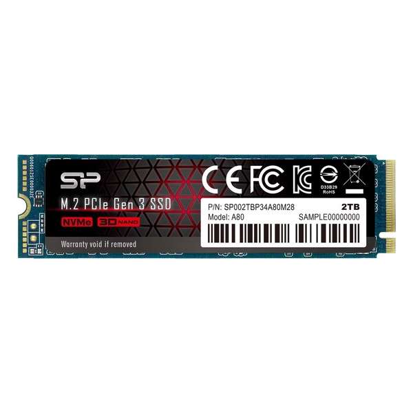 Silicon Power P34A80 M.2 2000 GB PCI Express 3.0 SLC NVMe