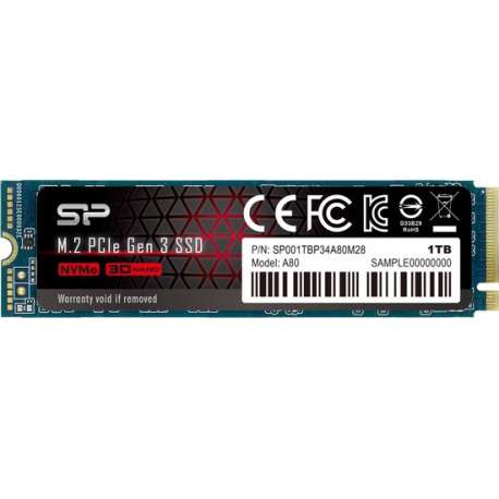Silicon Power P34A80 internal solid state drive M.2 1024 GB PCI Express 3.0 SLC NVMe