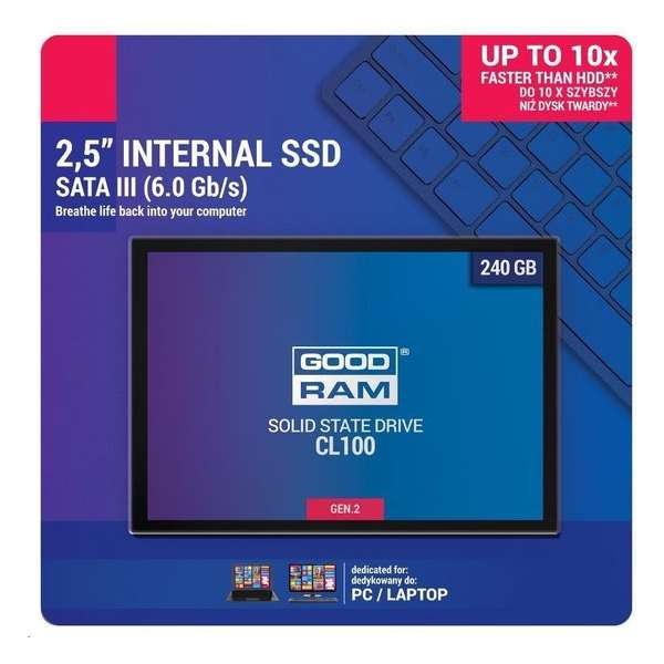 SSD Goodram CL00 240GB ( 500MB/s Read 320MB/s)
