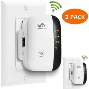 Wifi repeater - Versterker - Signaal versterker - Duo pack 2 stuks draadloos internet 300 MBPs - 2.4 GHz - Wit