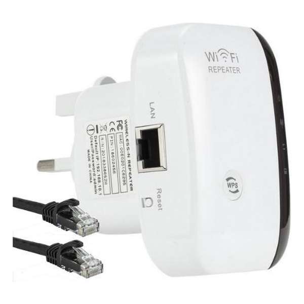 Ecommdro WF30 - Wifi Versterker - 300 Mbps - Draadloos - Stopcontact - Internetkabel inbegrepen