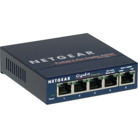 Netgear ProSAFE GS105 - Netwerkswitch - Unmanaged - Desktop - 5 Gigabit Ethernet poorten