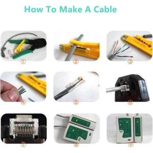 Volledige toolkit netwerk UTP kabel tester – inclusief RJ11/RJ12/Cat5/Cat5e/Kabeltester/krimptang