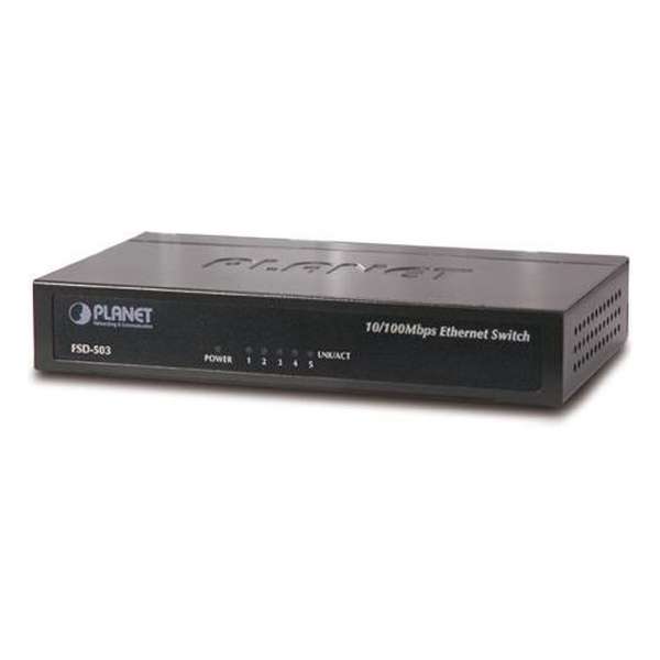 Planet FSD-503 netwerk-switch Unmanaged L2 Gigabit Ethernet (10/100/1000) Zwart