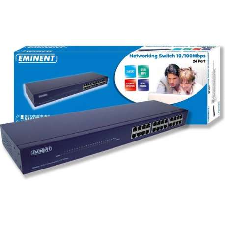 Eminent EM4418 24 Port Networking Switch 10/100Mbps Unmanaged Blauw