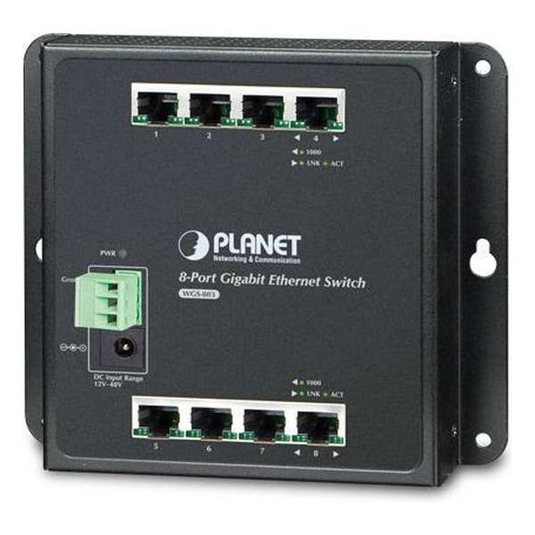 Planet WGS-803 netwerk-switch Unmanaged L2 Gigabit Ethernet (10/100/1000) Zwart