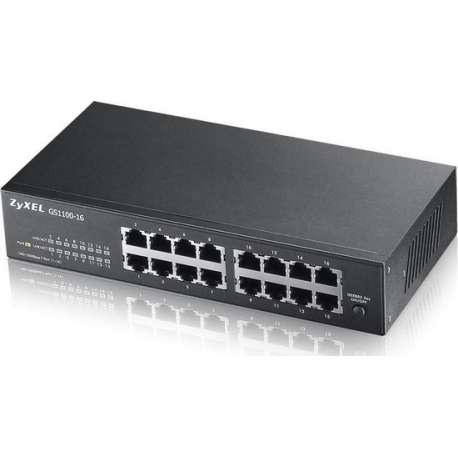 Zyxel GS1100-16 - 16-Port Gigabit Ethernet Unmanaged Switch - Fanless Design