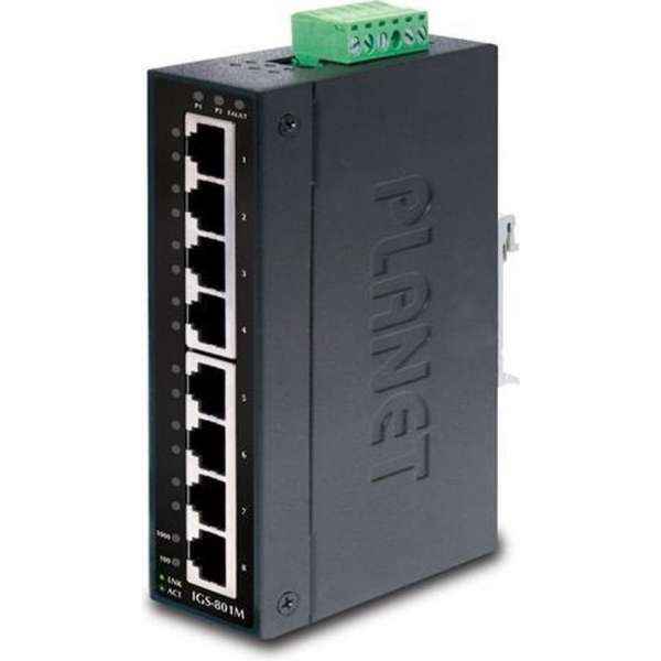 Planet IGS-801M netwerk-switch Managed L2 Gigabit Ethernet (10/100/1000) Zwart 1U