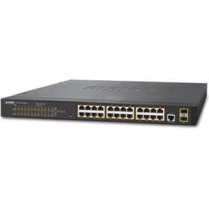 Planet GS-4210-24P2S netwerk-switch Managed L2 Gigabit Ethernet (10/100/1000) Zwart 1U Power over Ethernet (PoE)