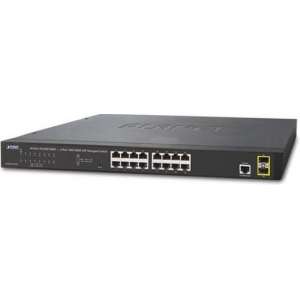 Planet GS-4210-16T2S netwerk-switch Managed L2 Gigabit Ethernet (10/100/1000) Zwart 1U