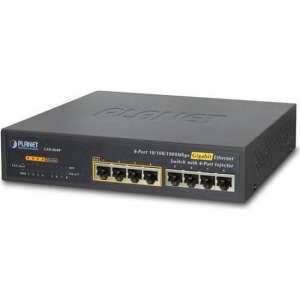 Planet GSD-804P netwerk-switch Unmanaged Gigabit Ethernet (10/100/1000) Zwart Power over Ethernet (PoE)