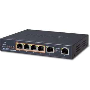 Planet GSD-604HP netwerk-switch Unmanaged Gigabit Ethernet (10/100/1000) Zwart Power over Ethernet (PoE)