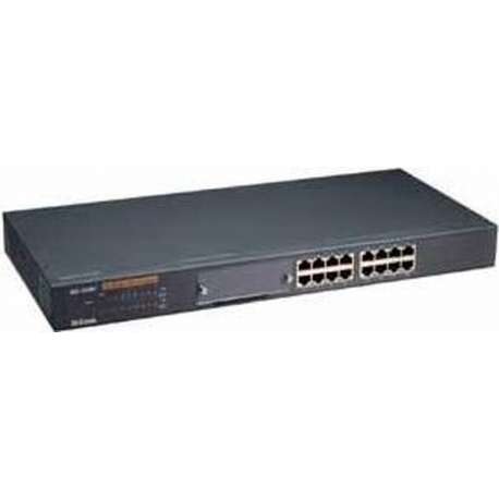 D-Link 16-port 10/100M NWay Rack Mountable, Auto-negotiation of MDI/MDIX Cross Over and IEEE 802.3x Flow Control