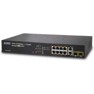 Planet FGSD-1022P netwerk-switch Managed L2 Fast Ethernet (10/100) Zwart Power over Ethernet (PoE)