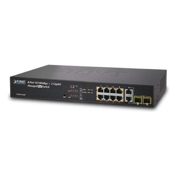 Planet FGSD-1022P netwerk-switch Managed L2 Fast Ethernet (10/100) Zwart Power over Ethernet (PoE)