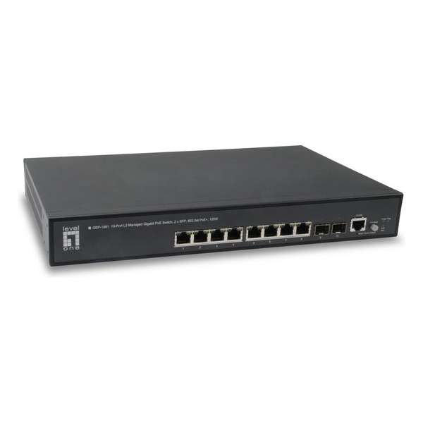 LevelOne GEP-1061 Managed L2 Gigabit Ethernet (10/100/1000) Zwart Power over Ethernet (PoE)