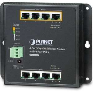 Planet WGS-804HP netwerk-switch Unmanaged L2 Gigabit Ethernet (10/100/1000) Zwart Power over Ethernet (PoE)