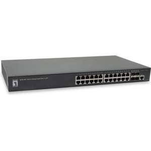 LevelOne GEL-2861 Managed L2 Gigabit Ethernet (10/100/1000) Zwart