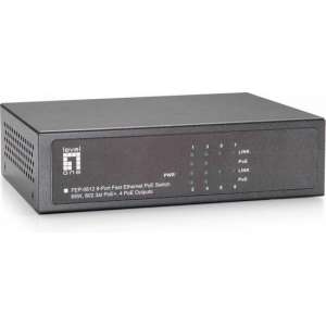 LevelOne FEP-0812W90 Fast Ethernet (10/100) Grijs Power over Ethernet (PoE)