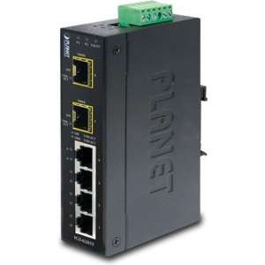 Planet IGS-620TF netwerk-switch Unmanaged Gigabit Ethernet (10/100/1000) Zwart