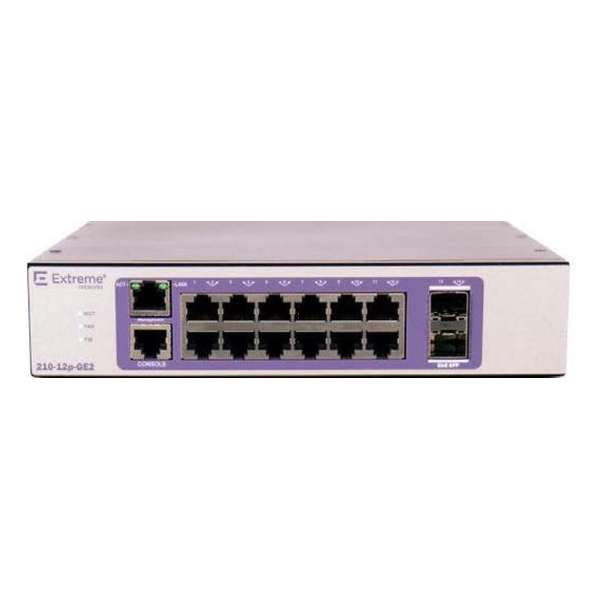 Extreme networks 210-12P-GE2 Managed L2 Gigabit Ethernet (10/100/1000) Brons, Paars Power over Ethernet (PoE)