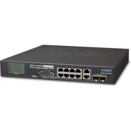 Planet FGSD-1022VHP netwerk-switch Unmanaged L2 Fast Ethernet (10/100) Zwart 1U Power over Ethernet (PoE)