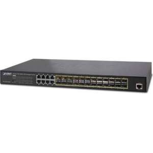 Planet GS-5220-16S8CR netwerk-switch Managed L2+ Gigabit Ethernet (10/100/1000) Zwart 1U Power over Ethernet (PoE)