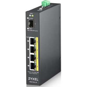 ZyXEL RGS100-5P Unmanaged L2 Gigabit Ethernet (10/100/1000) Black Power over Ethernet (PoE)