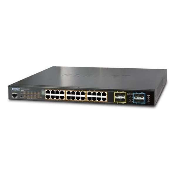 Planet SGS-5220-24P2X netwerk-switch Managed L2+ Gigabit Ethernet (10/100/1000) Zwart 1U Power over Ethernet (PoE)