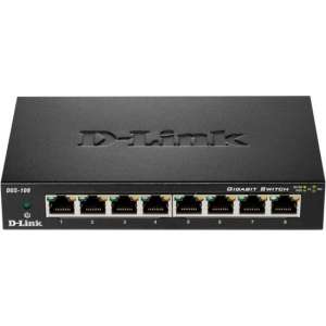 D-Link DGS-108 2 Pack Onbeheerde netwerkswitch L2 Gigabit Ethernet (10/100/1000) Zwart