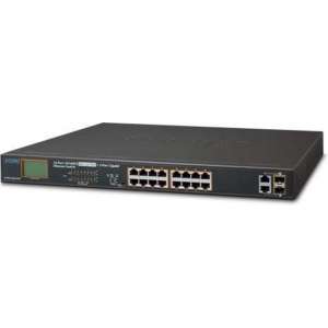 Planet FGSW-1822VHP netwerk-switch Unmanaged L2 Fast Ethernet (10/100) Zwart 1U Power over Ethernet (PoE)