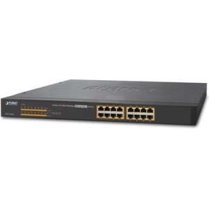 Planet GSW-1600HP netwerk-switch Unmanaged L2 Gigabit Ethernet (10/100/1000) Zwart 1U Power over Ethernet (PoE)