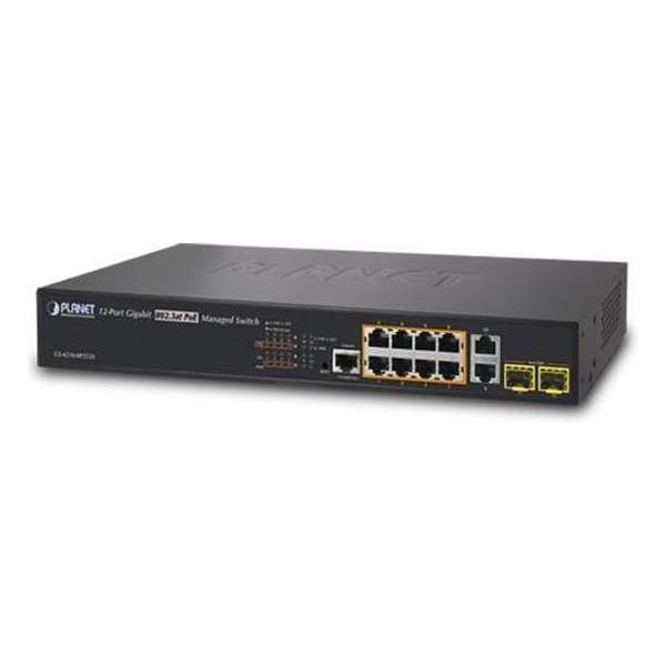 Planet GS-4210-8P2T2S netwerk-switch Managed Gigabit Ethernet (10/100/1000) Zwart 1U Power over Ethernet (PoE)